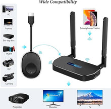 Load image into Gallery viewer, The Wireless hdmi Transmitter is Compatible with Most Wireless receivers. One Receiver can Match up to 8 transmitters and Switch at Will.Can only be used for ASIN: B09QKHKPCM and B09FPHWNHY matching.
