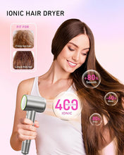 Load image into Gallery viewer, Professional Ionic Hair Dryer 110k RPM High Speed Hair Dryer Negative Ions Hair Dryer, Fast Drying, Lightweight, Quiet, Portable for Home/Travel Essentials,Hair Tools Air Dryer for Hair Silver
