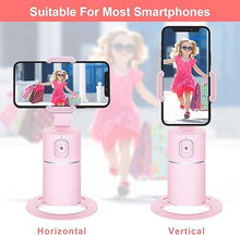 Load image into Gallery viewer, Auto Tracking Phone Holder,360° Rotation Face Body Track Mount,Tracking Tripod for Vlog Shooting Live Streaming,Build-in Battery,No APP Required(Pink)…
