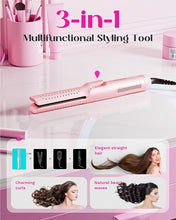 Load image into Gallery viewer, Wavytalk 1 Inch Curling Iron, Airflow Styler with 360° Cooling Air to Lock in Curls Quicker, Hair Straightener and Curler 2 in 1, Pink, 30S Heating
