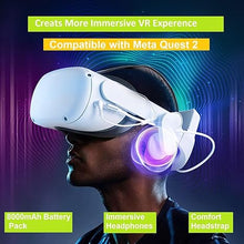 Load image into Gallery viewer, TechKen Headphone Comfort Battery Head Strap 8000mAh Compatible with Quest 2 Accessories On-Ear Audio Elite Strap Replacement for Enhanced Sound, Elite Head Strap for Meta/Oculus Quest 2
