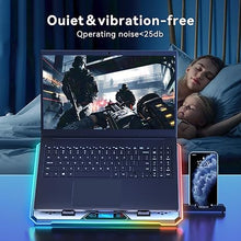 Load image into Gallery viewer, Aluminum Alloy Laptop Cooling Pad?RGB Gaming Laptop Cooler with 6 Quiet Cooling Fans for 15.6-17.3 inch laptops, 9 Height Stand, LCD Screen, 4 USB Ports with 1 3.0HUB 2 2.0HUB, Lap Desk Use
