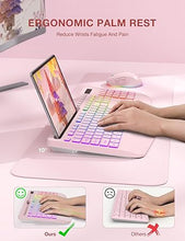 Load image into Gallery viewer, Wireless Keyboard and Mouse Combo, 9 Backlit Effects, Wrist Rest, Phone Holder, 2.4G Lag-Free Ergonomic Keyboards, Rechargeable Silent Cordless Set for Computer, Laptop, Mac, Windows -SABLUTE?Pink?
