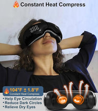 Load image into Gallery viewer, Eye Massager with Heat and Cooling for Migraines, Dry Eyes, and Eyestrain - Heated Eye Massager Mask Massage Pressure Points for Relaxation - Christmas Gifts (Black)
