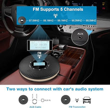 Load image into Gallery viewer, Portable CD Player with Speakers, Rechargeable CD Player for Car with Anti-Skip Protection, Walkman CD Player with Headphones and Aux Cable, MP3 Player with FM Transmitter and USB Connector
