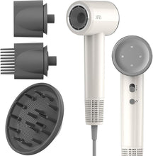 Load image into Gallery viewer, AINA Hair Dryer, Blow Dryer with Diffuser Brush Comb for Women - BLDC Hair Dryer - Brushless Motor, 110,000 RPM Lightweight, Ionic Travel, 3 Magnetic Attachments 110V/ALCI(White)
