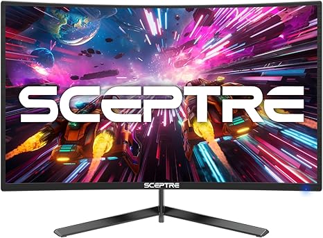 Sceptre 24-inch Curved Gaming Monitor 1080p up to 165Hz DisplayPort HDMI 99% sRGB, AMD FreeSync Build-in Speakers Machine Black (C248B-FWT168)