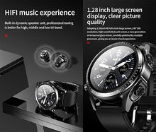 Load image into Gallery viewer, Tuanzi JM03 2 in 1 Smart Watch with Earbuds 1.28&quot; Smartwatch TWS HiFi Stereo Wireless Headset Combo Bluetooth Phone Call for Android iOS(Black)
