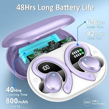 Load image into Gallery viewer, Wireless Earbuds Bluetooth Headphone Sport, Bluetooth 5.3 Earbud 3D HiFi Stereo Over Ear Buds, 48Hrs Earhooks Earphone with Noise Cancelling Mic, IP7 Waterproof Headset for Workout/Running/Gym, Purple
