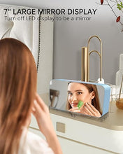 Load image into Gallery viewer, Rainbow Mirror Alarm Clock for Boy Girl Kids, Large Number Digital Mirror Clock with Night Light,3-Level Brightness+Off, 5 Volume, Battery Power-Off Memory,2 USB Port,Plug in Bedroom RGB Alarm Clock
