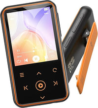 Load image into Gallery viewer, AGPTEK 64GB MP3 Player with Clip, 1.8 inch Bluetooth 5.3 Music Player with FM Radio, Voice Recorder for Sport Running, Supports up to 128GB TF Card, Model: M2, Orange
