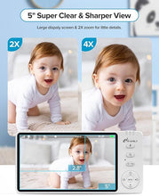 Load image into Gallery viewer, iFamily Baby Monitor with Camera and Audio – 720P HD Resolution, Large Display, 3500mAh Battery, Night Vision, Remote Pan, Tilt, and Zoom – Two-Way Talk, Lullabies, Thermal Monitor, 960ft Range
