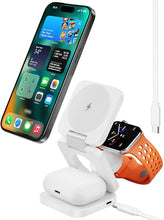 Load image into Gallery viewer, Antank 3 in 1 Charging Station for Apple, Magnetic Foldable Wireless Charger Stand, Portable Travel Charger for iPhone 16 15 14 13 12 Series, AirPods 3/2/Pro, Apple Watch Ultra/SE/9/8/7/6/5/4/3/2

