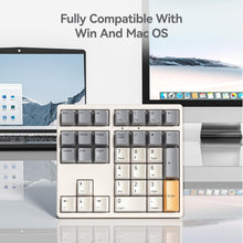 Load image into Gallery viewer, Kisnt Mechanical Number Pad, 34 Key Hot Swappable Numpad Wired USB Numeric Keypad with PBT Keycaps White Backlit Keypad for Laptop, MacBook,PC Desktop (Brown Switch)
