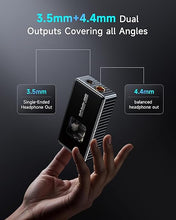 Load image into Gallery viewer, ZOOAUX Headphone Amplifier, Portable USB DAC Amps with 4.4mm and 3.5mm Dual Outputs Supports PCM 768kHz/DSD256, Volume Control High Resolution Lossless for Android/iOS/Mac/Windows
