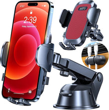 Load image into Gallery viewer, [True Military-Grade] Car Phone Holder?2024 Stronger Suction &amp; Clip? Universal Cell Phone Holder for Car Mount for Dashboard Windshield Air Vent Long Arm Cell Phone Car Mount Thick Case (Red)
