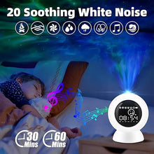 Load image into Gallery viewer, LED Projection Alarm Clock, 3 in 1 Star Projector with LED Alarm Clock and Soothing White Noises, Remote Control Starry Sky Night Lights for Teen Kids Bedroom,School,Birthday,Holiday Gifts
