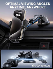 Load image into Gallery viewer, [2024 Newest] Dashboard Phone Holders for Your Car (+Vent Hook)[Military Grade Stable] Car Cell Phone Holder, Non-Slip Silicone Carbon Fiber Car Phone Mount, Rotatable Suction Cup for All Phone, Black
