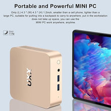 Load image into Gallery viewer, 2023 Latest Mini PC, N5095 Desktop Computer, 8GB DDR4X RAM/256GB M.2 2280 SSD+Expandable M.2 2242 SSD+M.2 WiFi, 4K Triple Display with Mouse/USB/BT/LAN/HD/Type-C/Metal Frame-Gold
