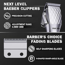Load image into Gallery viewer, FADEKING® Professional Hair Clippers for Men - Cordless Hair Clippers, LCD Display Barber Clippers for Hair Cutting &amp; Mens Grooming with Travel Case(Silver+Black)

