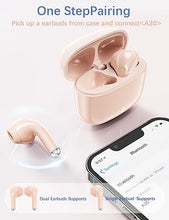 Load image into Gallery viewer, Bluetooth Headphones Small Ear Buds for Women Girls Workout Sports Earphones 5.3 True Wireless Earbuds with Mic for Apple iPhone 15 16 Pro Max 14 Plus 13 12 Google Pixel Samsung Galaxy S24 S23 Pink
