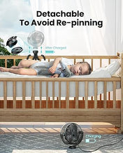 Load image into Gallery viewer, Gaiatop Mini Portable Stroller Fan, Battery Operated Small Clip on Fan, Detachable 3 Speed Rechargeable 360° Rotate Flexible Tripod Cooling Fan for Car Seat Crib Treadmill Travel Black
