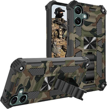 Load image into Gallery viewer, CCSmall for iPhone 16 Case Camouflage with Kickstand for Men, Military Grade Shockproof Protective Phone Cover Built-in Stand Case for iPhone 16 Camo Army Green
