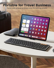 Load image into Gallery viewer, ProtoArc Backlit Foldable Keyboard, XK01 Plus Folding Portable Bluetooth Keyboard for Travel, True Full Size External Wireless Keyboard with Backlight for iPad Tablet Smartphone Laptop PC
