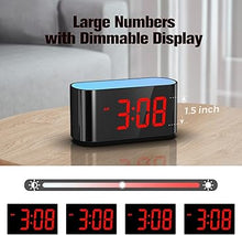 Load image into Gallery viewer, HOUSBAY Digital Alarm Clock for Bedrooms - Large Display Easy to Read Across The Room, 7 Larger Color Night Light, Dual Alarm, Dimmer, Adjustable Volume, True Battery Backup
