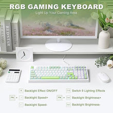 Load image into Gallery viewer, YUNZII D98 Gaming Keyboard, RGB Backlit Quite Keyboard for Office, Full Numpad, Spill Resistance, Anti-ghosting USB Wired Membrane Keyboard 98 Keys for PC Gaming Office(White)
