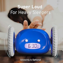 Load image into Gallery viewer, CLOCKY Extra Super Loud Alarm Clock for Heavy Sleepers Adults Kids Teens Bedroom, Move Jump Roll Run Away Easy to Set Smart Digital Alarm Clock on Wheels -Funny Gag Gift (Navy)
