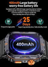 Load image into Gallery viewer, Military Smart Watch for Men (Store Music), 2.01&quot; Inch Smart Watch for Android and iPhone, Fitness Tracker with Flashlight/Chainable TWS Earphones/Health Monitoring/100+ Sports Modes (Black)
