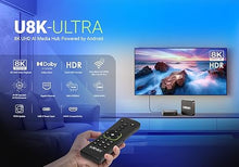 Load image into Gallery viewer, MINIX U8K-Ultra Android Media AI Box 8K UHD Android TV Box 128GB eMMC, 8GB LPDDR4X RAM Dolby Vision Audio Passthrough Entertainment Media Player. with MINIX A3 Pro Wireless Six-Axis Gyroscope
