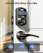 Load image into Gallery viewer, Veise Keyless Entry Door Lock with 2 Lever Handles - Electronic Keypad Deadbolt, Auto Lock, Easy Installation Digital Smart Code Door Lock, Front Door Lock Set, Matte Black
