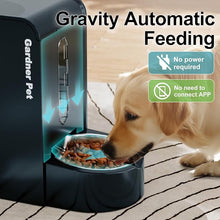 Load image into Gallery viewer, Gardner Pet Automatic Gravity Food Feeder and Water Dispenser, 1.8 Gallons*2 Stainless Steel Two-in-One Set Large Capacity Dispenser for Pets Dogs, Puppies, Kittens (Dark Blue)
