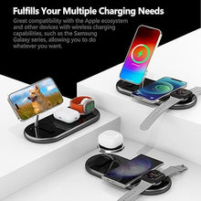 Load image into Gallery viewer, 2025 Upgraded 3 in 1 Charging Station for Apple Devices, Fast Magnetic Mag-Safe Wireless Charger Stand for iPhone 16/15/14/13/12 Series &amp; Apple Watch 1-9/Ultra &amp; AirPods Pro (Black)
