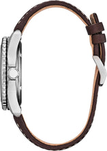 Load image into Gallery viewer, Citizen Men's Eco-Drive Weekender Sport Casual, Silver-Tone Stainless Steel Watch, Brown Leather Strap, Orange Dial (Model: AW1840-09X)
