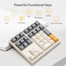 Load image into Gallery viewer, Kisnt Mechanical Number Pad, 34 Key Hot Swappable Numpad Wired USB Numeric Keypad with PBT Keycaps White Backlit Keypad for Laptop, MacBook,PC Desktop (Brown Switch)
