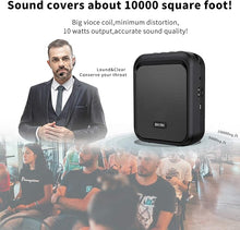 Load image into Gallery viewer, SHIDU Mini Voice Amplifier Portable Rechargeable Bluetooth Speaker with Wired Microphone Headset 10W 1800mAh PA system Supports MP3 Format Audio for Teacher, Taxi Driver, Coaches, Training, Tour Guide
