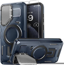 Load image into Gallery viewer, for Samsung Galaxy S25 Case with Screen Protector 6.2-Inch,[Compatible with Magsafe][Adjustable Camera Cover Stand] Military-Grade Protection Shockproof Protective Magnetic Case-Blue
