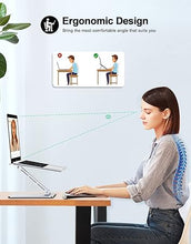 Load image into Gallery viewer, Foldable Laptop Stand, Height Adjustable Ergonomic Computer Stand for Desk, Aluminum Portable Laptop Riser Holder Mount Compatible with MacBook Pro Air, HP, Dell 10-16"
