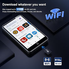 Load image into Gallery viewer, MP3 Player Bluetooth with Spotify, ZAQE 4.0&quot; IPS MP3 Player with Bluetooth and WiFi, Audible,Browser(Removable),Amazon Music, MP4 Music Player Up to 512GB (Blue)
