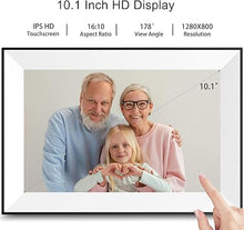 Load image into Gallery viewer, Digital Picture Frame 10.1 Inch Digital Photo Frame WiFi Smart Electronic Frame 16 GB IPS Touch Screen,Auto-Rotate,Easy to use Load from Phone Share Pohto/Video Wedding Gifts for mom Women Men
