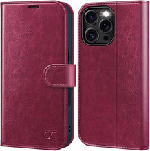 Load image into Gallery viewer, OCASE Compatible with iPhone 16 Pro Wallet Case, PU Leather Flip Folio Case with Card Holders RFID Blocking Kickstand [Shockproof TPU Inner Shell] Phone Cover 6.3 Inch 2024, Burgundy
