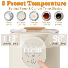 Load image into Gallery viewer, Instant Water Warmer, 2L Baby Formula Dispenser, 5 Temperature Control &amp; 7x24H Keep Warm, Baby Bottle Warmer with Night Light, Hot Water Dispenser for All Bottles, Detachable Glass Tank
