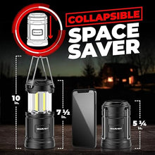 Load image into Gallery viewer, GearLight Camping Lantern - 2 Portable LED Battery Powered Lantern with Magnetic Base and Foldable Hook for Emergency Use or Campsites, Essential Hurricane Survival Kit with Batteries
