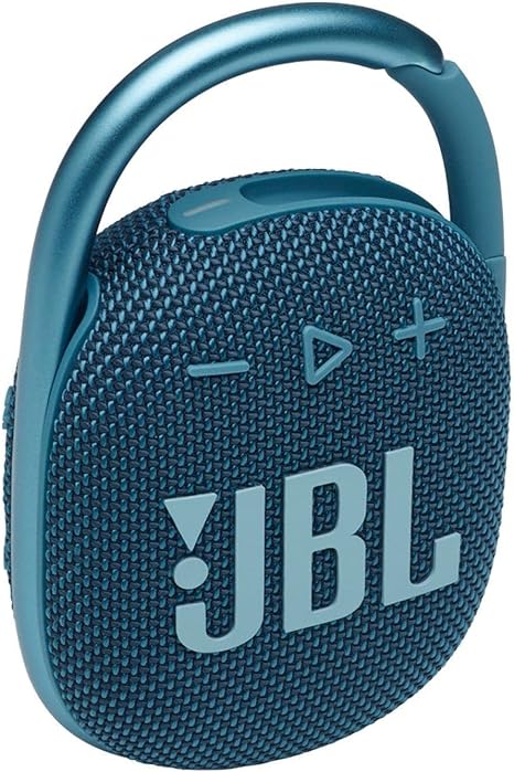 JBL Clip 4 - Portable Mini Bluetooth Speaker, big audio and punchy bass, integrated carabiner, IP67 waterproof and dustproof, 10 hours of playtime, speaker for home, outdoor and travel (Blue)