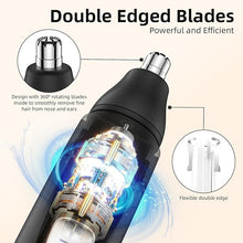 Load image into Gallery viewer, Nose Hair Trimmer,Painless Ear&amp;Eyebrow Trimmer for Men with Dual Edge Blades,Rechargeable,Light Indicator Easy Washing (Black)
