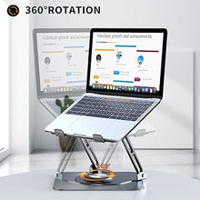 Load image into Gallery viewer, Laptop Stand for Desk, Adjustable Computer Stand with 360° Rotating Base, Ergonomic Laptop Riser for Collaborative Work, Foldable &amp; Portable Laptop Stand, fits for All 10-16" Laptops
