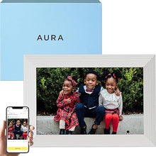 Load image into Gallery viewer, Aura Digital Picture Frame - 10.1&quot; HD Display | Wirecutter&#39;s Best Digital Frame for Gifting - Send Photos Directly from Your Phone from Anywhere | Quick &amp; Easy Setup Over WiFi - Free Aura App | White
